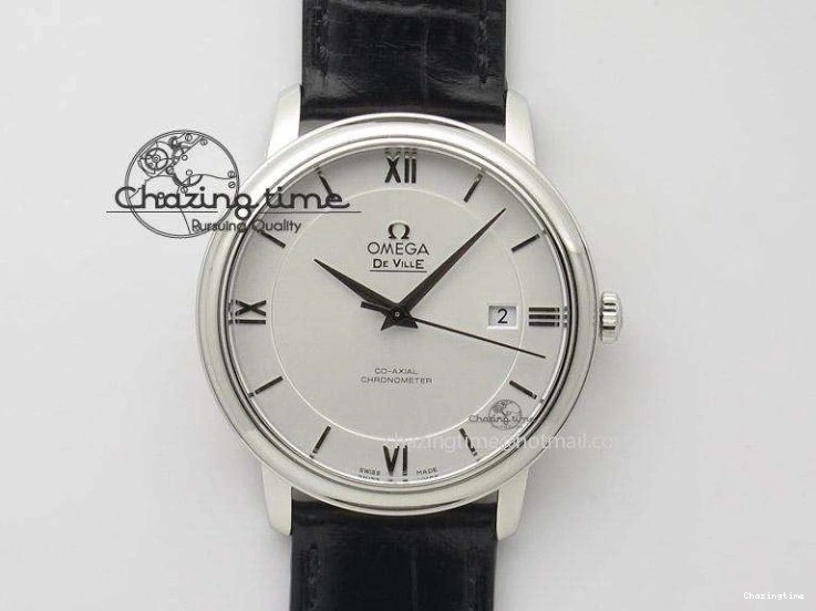 0814 De Ville MK 1:1 Best Edition SS White Dial On Black Leather Asian Seagull T1701 (Sec@6) Sporty 8244